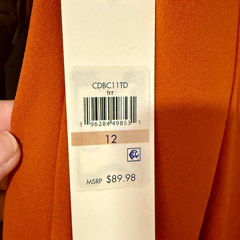 Calvin Klein Elegant Orange Women's Dress - Picture 3 of 5